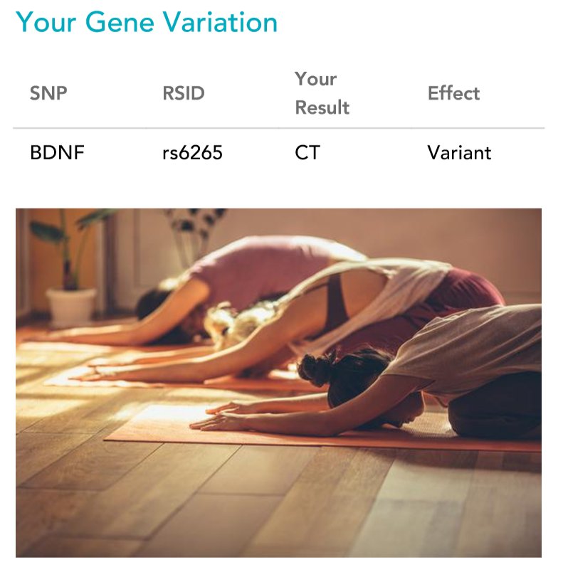 My gene variations for Motivation to Exercise.
