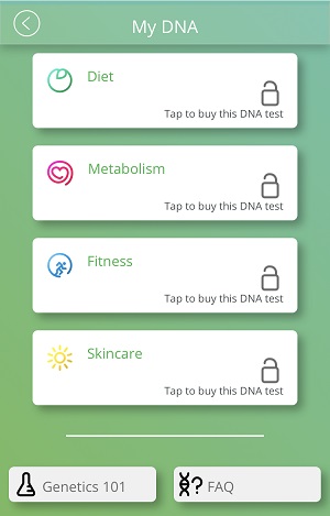 The My DNA section of the Evergreen Life app.
