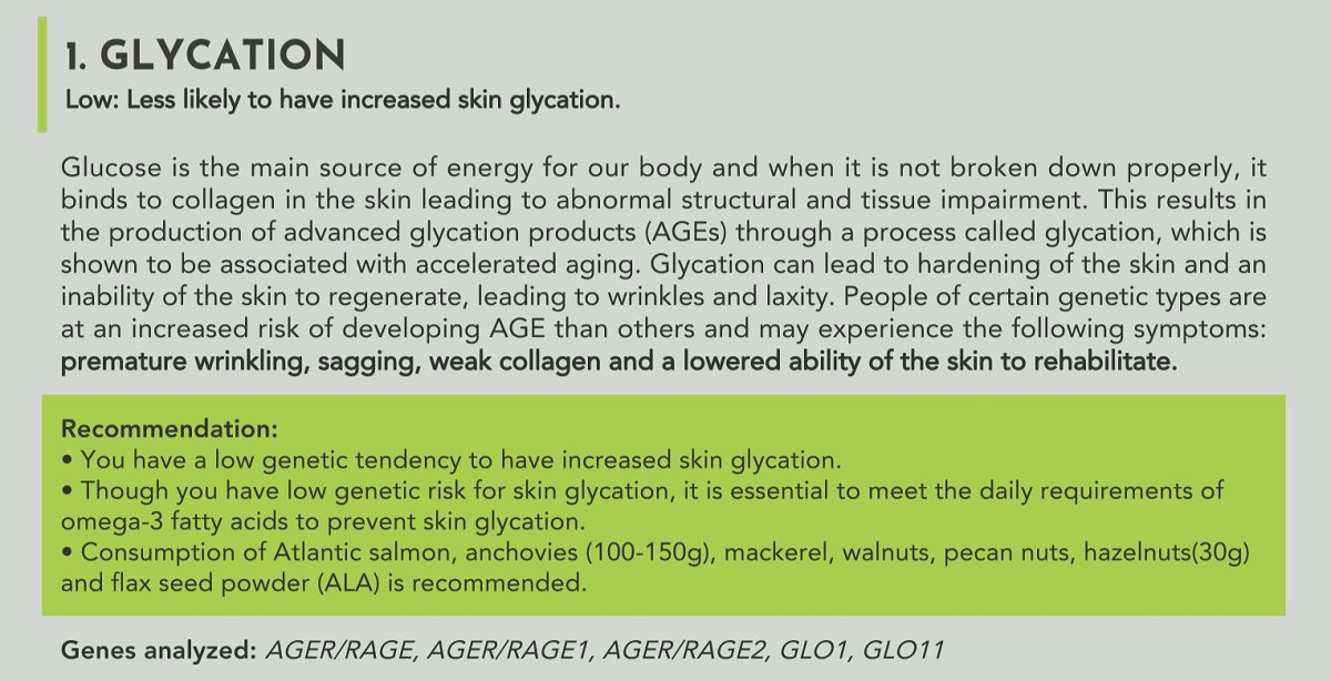 My result for glycation.