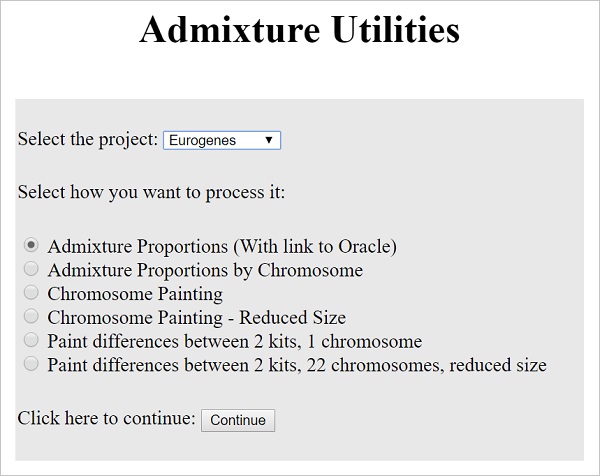 The Admixture tool settings.