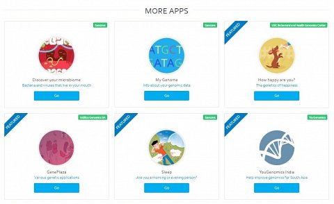 A section of the Gencove web apps list.