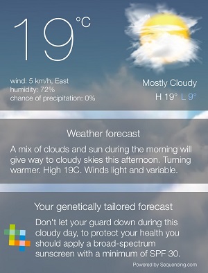 Day 2 – My local weather and genetically tailored forecast.