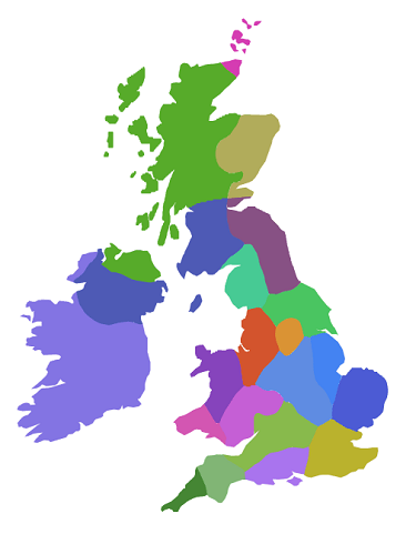 The Living DNA UK and Ireland regional map