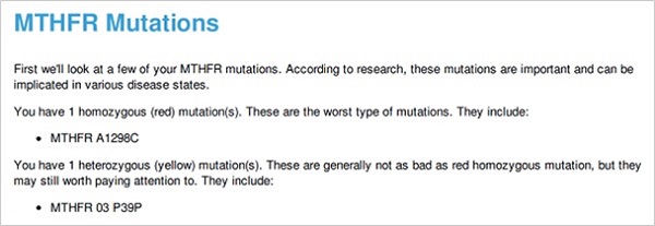 My MTHFR mutations.