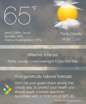 Day 1 – My local weather and genetically tailored forecast.
