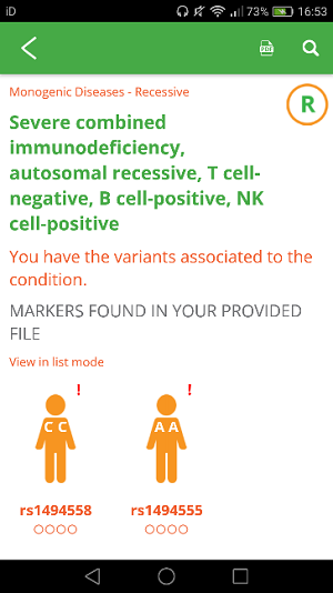 My Severe Combined Immunodeficiency result.