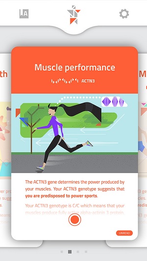 My ‘Muscle Performance’ result card.