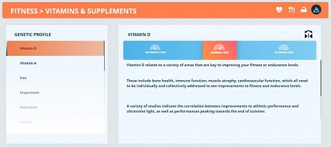 My “Vitamins & Supplements” results, beginning with Vitamin D.