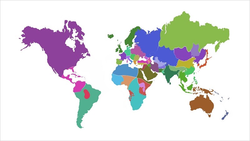 Worldwide Regions Map